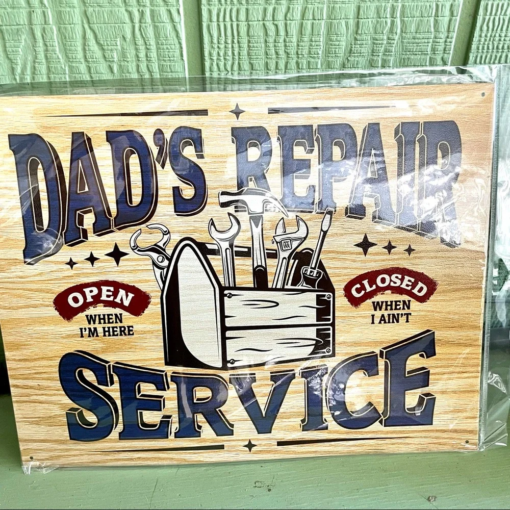 NEW Dad’s Repair Service Metal Sign